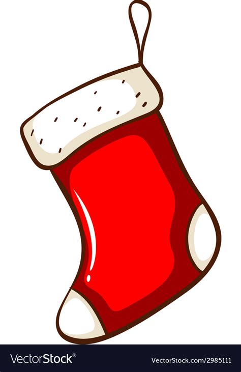 A simple drawing of red christmas stocking Vector Image