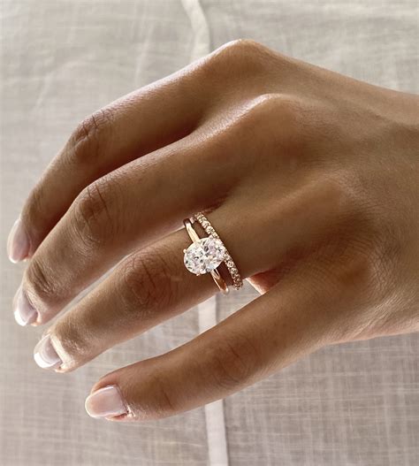 2 CT Classic Oval Solitaire Bridal Set In Rose Gold - Jadorelli