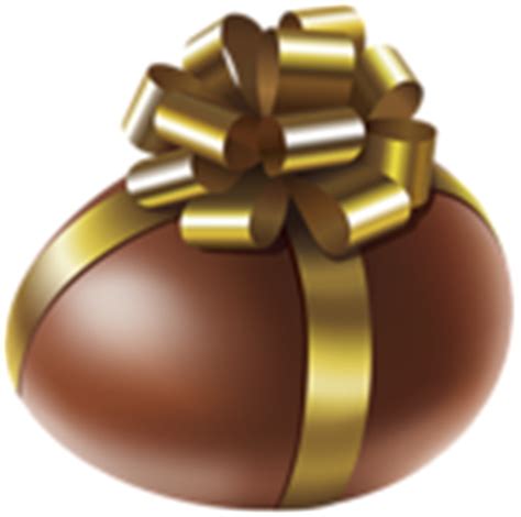 Easter Chocolate Egg with Gold Bow Transparent PNG Clip Art Image ...