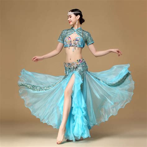 Aliexpress.com : Buy Women Dancewear Performance Egyptian Bellydance Clothes Outfit C/D Cup Maxi ...