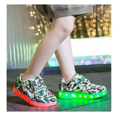 USB Charger children led shoes for Boy&Girl glowing sneakers Kids Light Up shoes led slippers ...