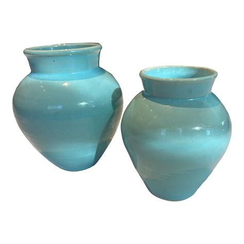 Miranda Thomas Blue Sky Vases- Set of 2 | Chairish