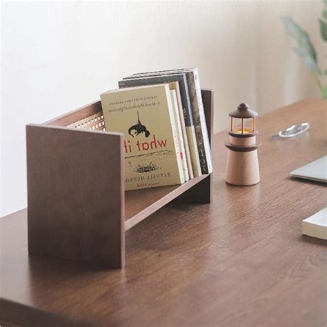 Black Walnut Wood Tabletop Bookshelf - Sleek Design - ApolloBox