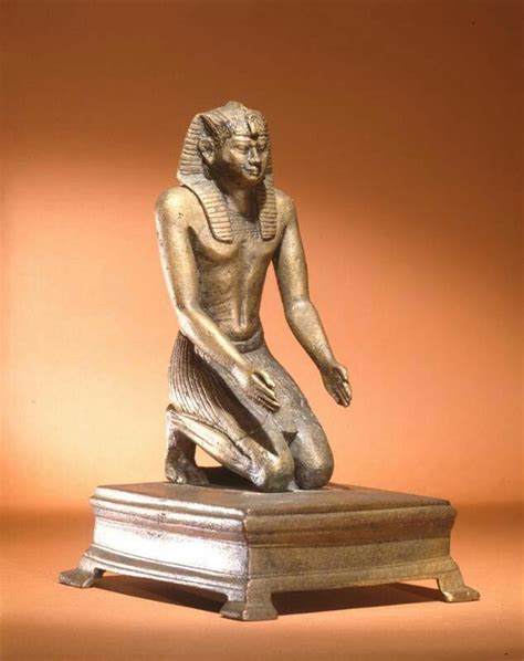 Kneeling bronze statue of Necho II. Late Period. 26th dynasty. 664-525 ...