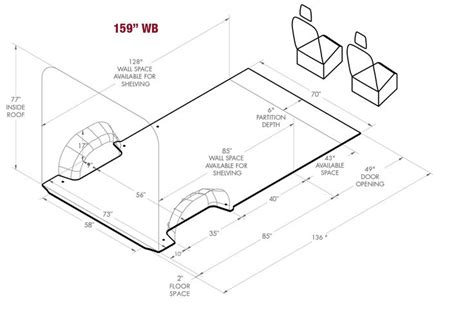 Ram ProMaster 159” Wheelbase Interior Dimensions | Van life, Van, Diagram