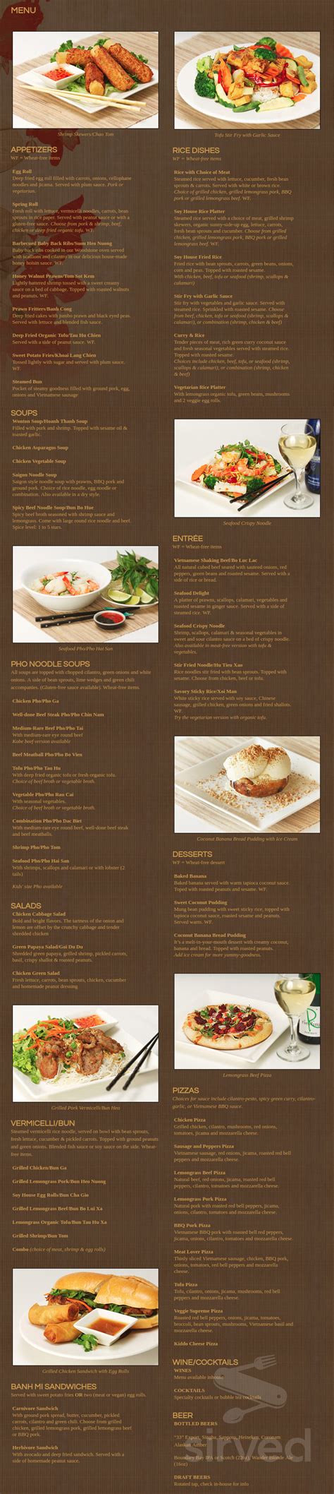 Menu for Soy House in Bellingham, WA | Sirved