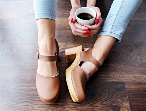 Leather Shoes With High Heel Clogs With Wooden Heel Platform | Etsy