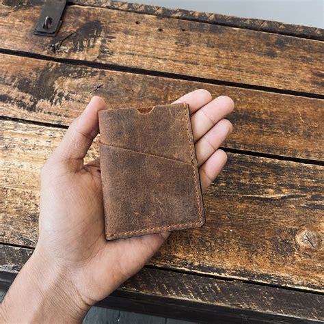 Hunter Leather Minimalistic Credit Card Holder Men Wallet Slim Front ...