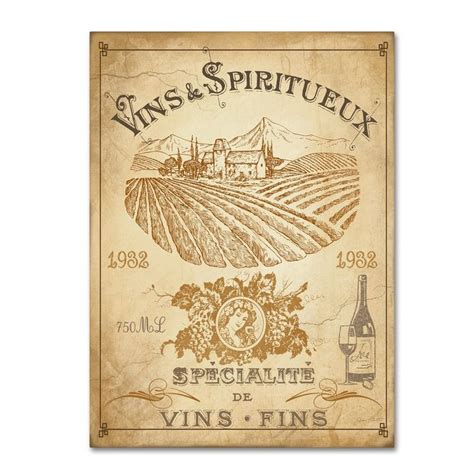 'Vintage French Wine Label' Vintage Advertisement on Wrapped Canvas | French wine labels ...