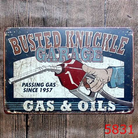 30X20CM Gas Oil Station Vintage Home Decor Tin Sign Wall Decor Metal ...