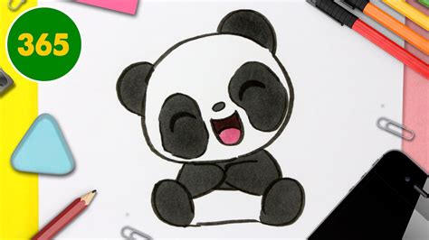 HOW TO DRAW A CUTE PANDA BEAR KAWAII - YouTube