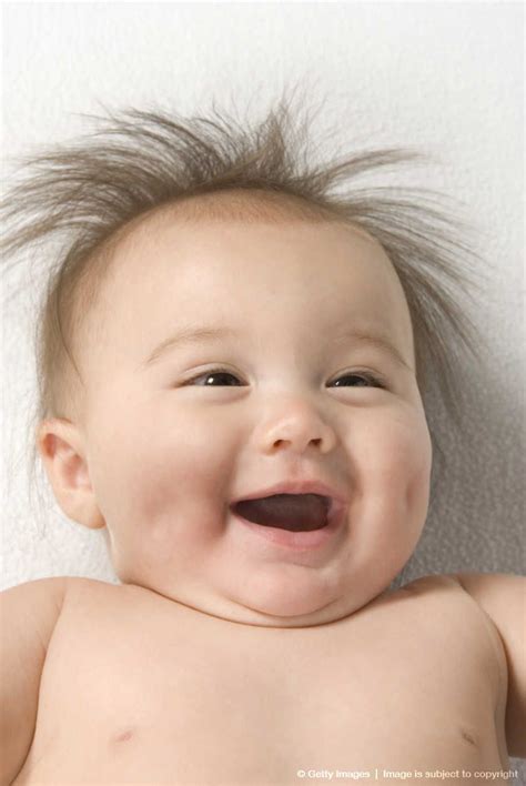 Image detail for -Baby girl with big smile and funny hairdo . Funny ...