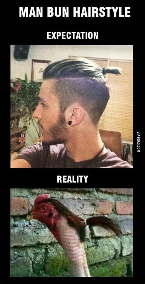 Man bun lol | Expectation vs reality, Funny pictures, Man bun hairstyles