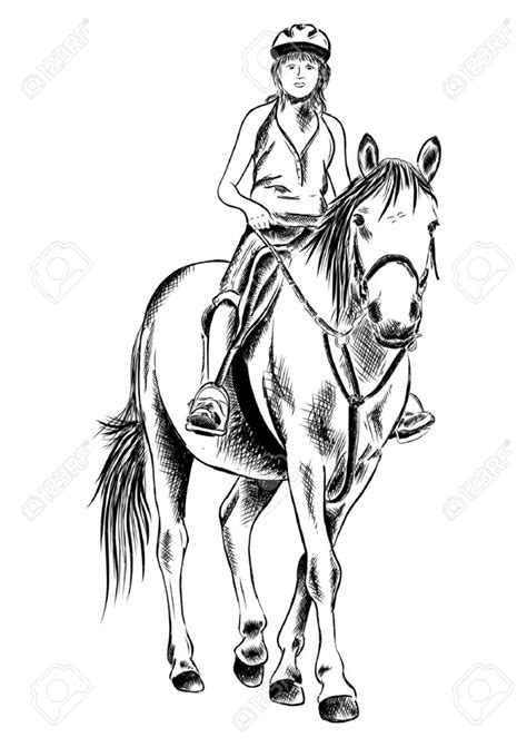 Horse And Rider Drawing at GetDrawings | Free download