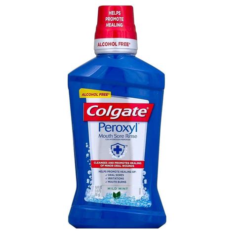 Colgate Peroxyl Antispetic Mouth Sore Rinse - Mild Mint - 16.9 fl oz | Mouth sores, Gum ...