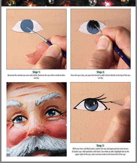 Paint great eyes for Santa * | Santa eyes, Painting santa, Painted santa