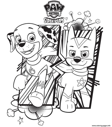 Paw Patrol Super Pups Coloring Pages Printable