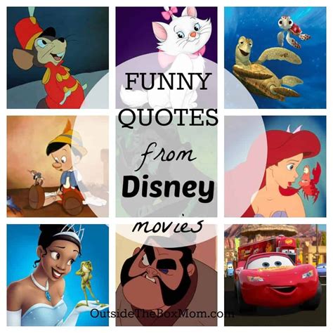 disney movies with the words funny quotes from movies written below them and pictures of cartoon ...