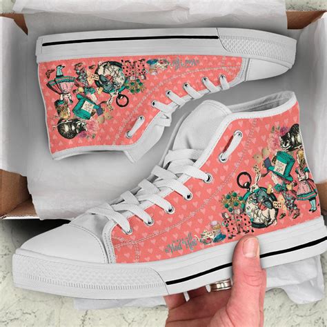 High Top Sneakers Alice in Wonderland Gifts 101 Coral - Etsy