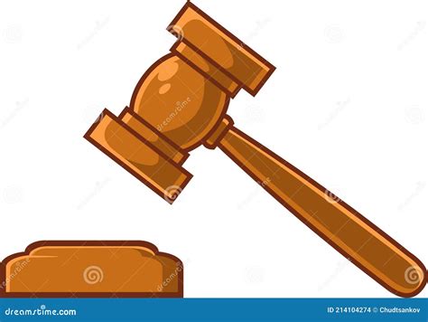 Cartoon Wooden Brown Judge Gavel Stock Vector - Illustration of guilt ...