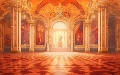 Premium AI Image | The interior of the castle is painted in a colorful ...