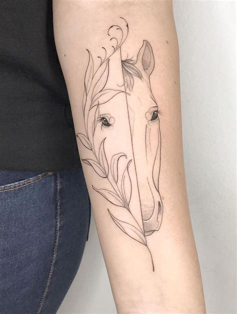 Pretty Simple Horse Tattoo | Horse tattoo, Neck tattoos women, Dna tattoo