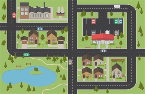 Free Vector City Map Layout | Map layout, Vector free, City map