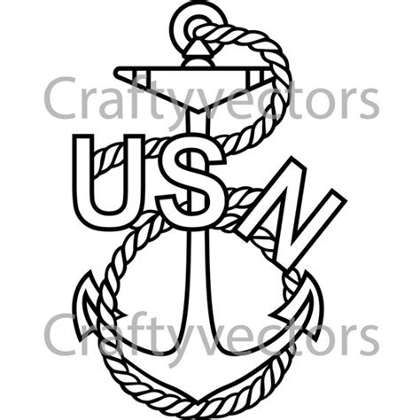 Navy Traditional Anchor Vector File | Etsy