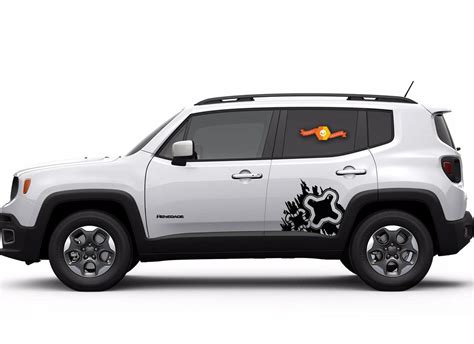 Jeep Renegade Logo Distressed Splash Vinyl Decal Hood Side Vehicle ...