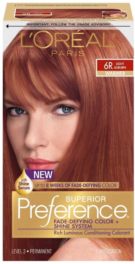 Buy LOreal Paris Superior Preference Permanent Hair Color, 6R Light Auburn Warmer Online at ...