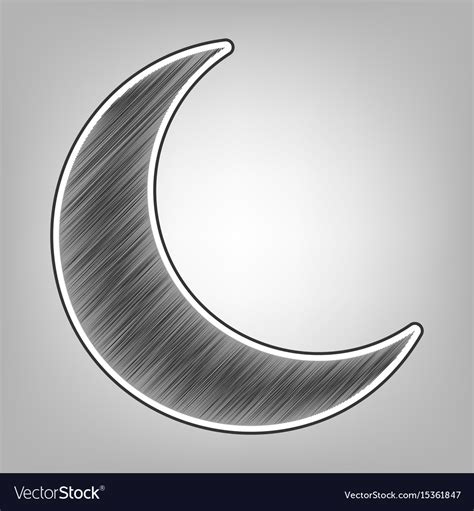 Moon sign pencil sketch Royalty Free Vector Image