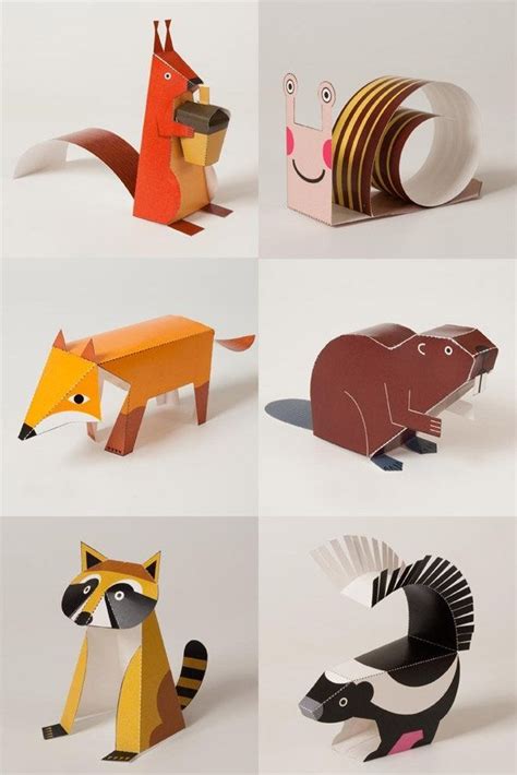 Preparing Pretty Paper Animals For Learning And Decoration Purposes - Bored Art | Paper toys ...