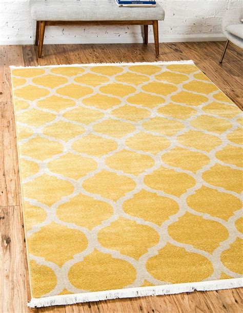 Yellow 5' x 8' Trellis Rug | Area Rugs | iRugs UK Yellow Area Rugs, Grey Area Rug, Yellow Carpet ...