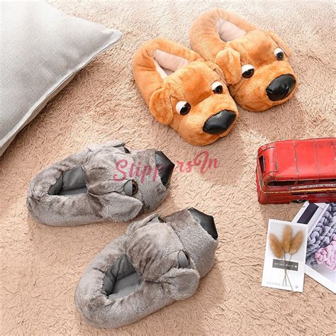 Cute Dog Slippers for Adults Fuzzy Animal Slipper Shoes