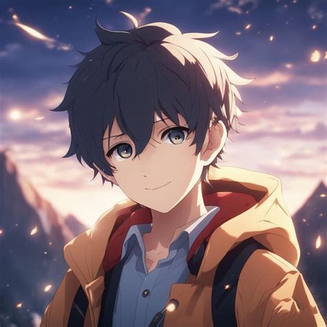 Premium AI Image | Mountain anime magic boy wallpaper