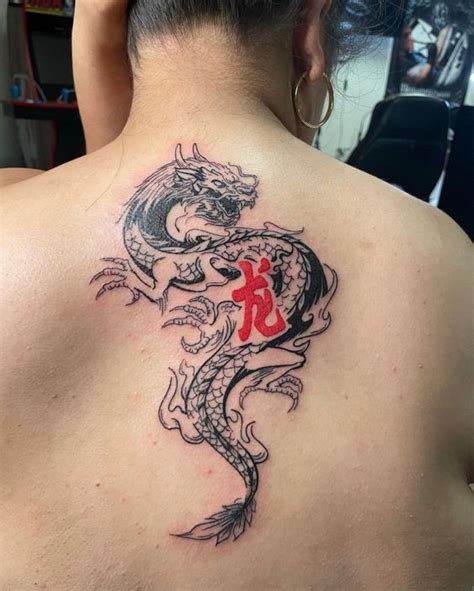 Dragon back tattoos in 15 images for men and women