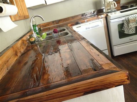 DIY countertops wood rustic | Wood countertops kitchen, Outdoor kitchen countertops, Diy countertops