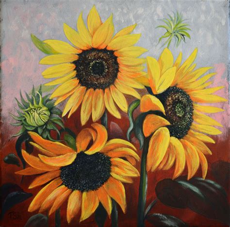 Original Acrylic Painting Sunflowers | Etsy Canada