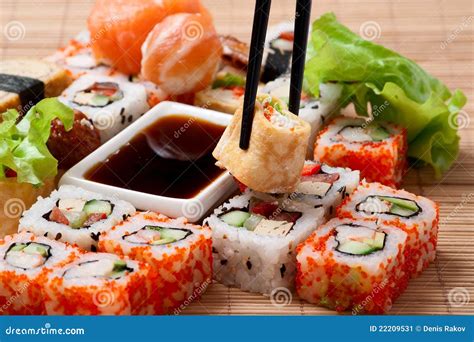 Traditional Japanese Food Sushi Stock Image - Image: 22209531