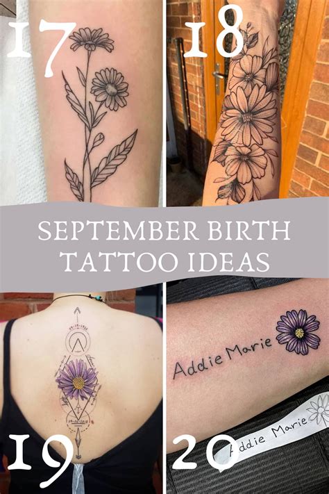 September Birth Flower Tattoo Ideas {The Aster} - Tattoo Glee