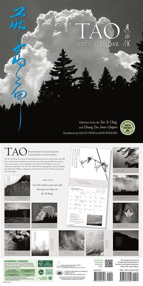 Tao 2017 Wall Calendar: Selections from the Tao Te Ching and Chuang Tsu ...