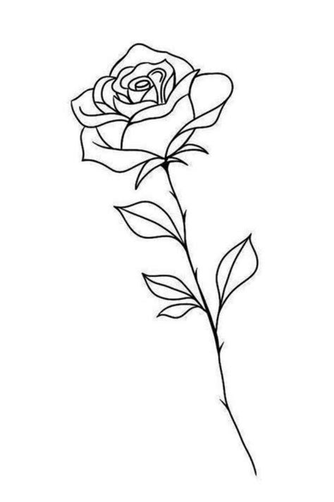 Tiny rose stencil tattoo | Simple flower tattoo, Rose drawing tattoo, Small rose tattoo