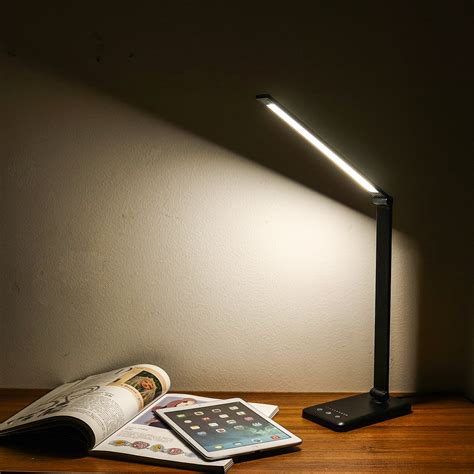Dimmable LED Desk Lamp, 3/5 Lighting Modes(Reading/Studying/Relaxation/Bedtime), Fully ...
