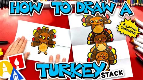 How To Draw A Turkey Stack For Thanksgiving - Folding Surprise - YouTube