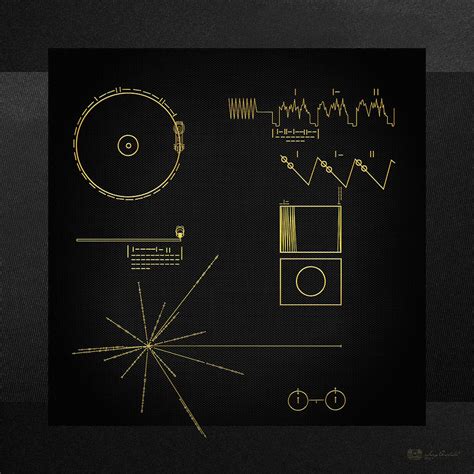 Voyager Golden Record Cover on Black Canvas Digital Art by Serge ...