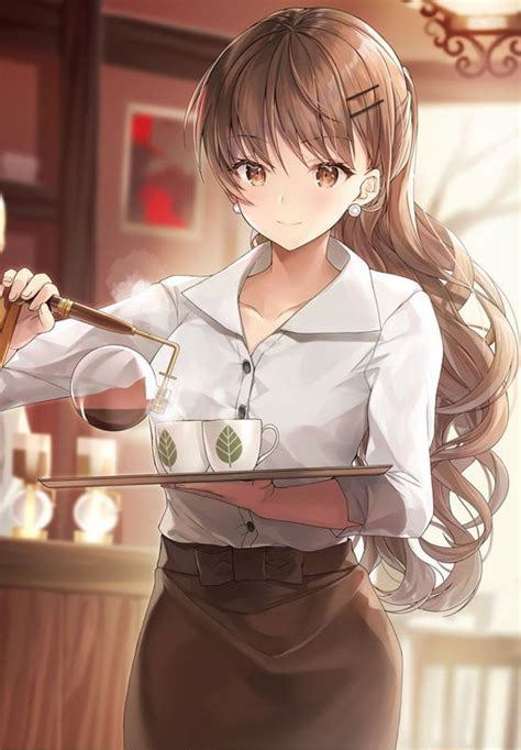 Barista - Anime Waifu | Ragazza manga, Cartoni animati, Capelli lunghi ...