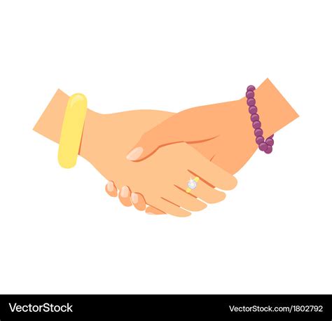 Business women handshake Royalty Free Vector Image