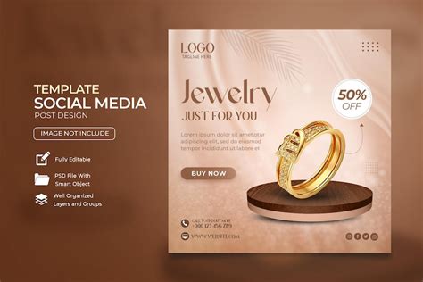 Premium PSD | Jewelry social media and instagram post template