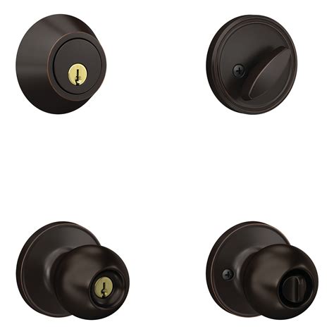 Buy First Secure by Schlage Single Cylinder Door Deadbolt Lock and Keyed Entry Rigsby Door Knob ...