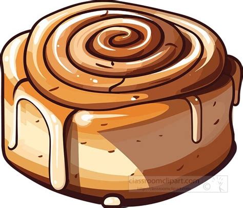 Dessert Clipart-cinnamon roll with icing clip art